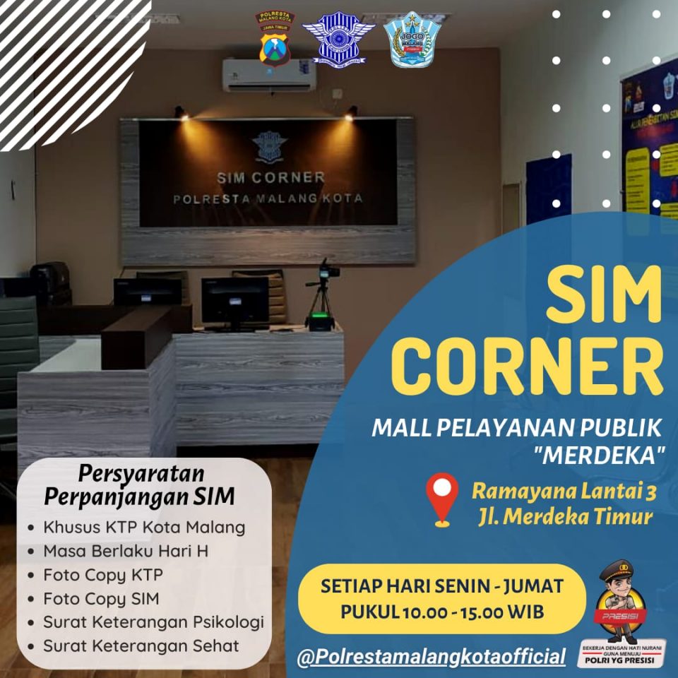 Telah Dibuka Sim Corner Polresta Malang Kota Di Mall Ramayana